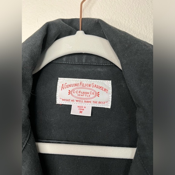 Vintage Filson C.C. Filson Co Seattle Black Chore Coat Utility Size M 20044 BL - Picture 3 of 6